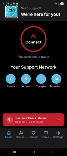 Project 24SEVEN APP Main Screen Screenshot