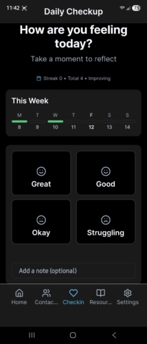 Project 24SEVEN APP Daily Checkup 2 of 3 screenshot